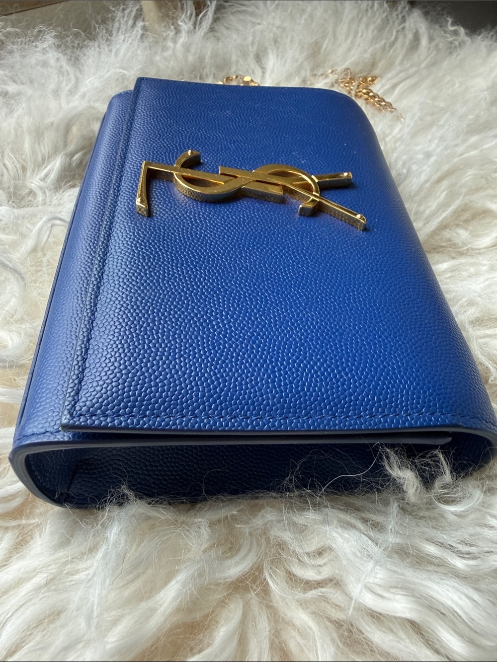 Saint Laurent Royal Blue YSL Monogram Chain Crossbody - Picture 4 of 9